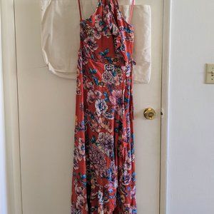 NWT Band of Gypsies Marigold Ruffle Maxi Dress M
